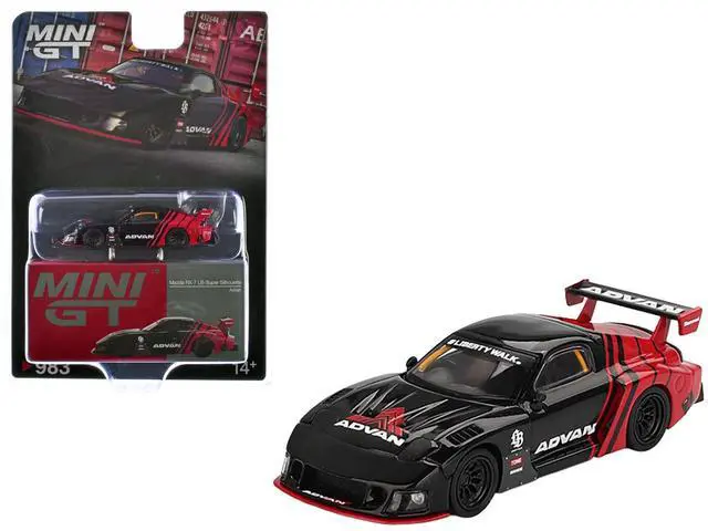Main image of Mazda RX-7 LB-Super Silhouette RHD (Right Hand Drive) "Advan" Black and Red Limited Edition 1/64 Diecast Model Car by Mini GT
