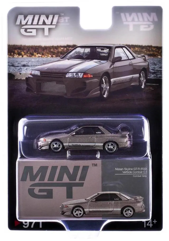 Alt view image 5 of 6 - Nissan Skyline GT-R (R32) RHD "Veilside Combat C-I" Gray Metallic Limited Edition 1/64 Diecast Model Car by Mini GT