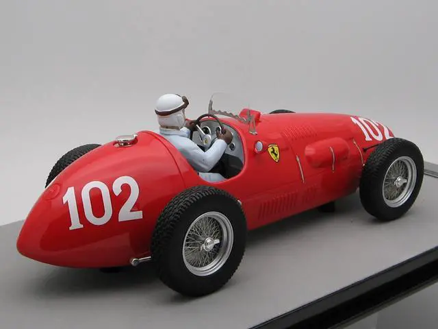 Alt view image 2 of 4 - Ferrari 500 #102 Nino Farina 2nd Place "F2 Nurburgring GP" (1952) w/Driver Figure Ltd Ed to 55 pcs 1/18 Model Car by Tecnomodel