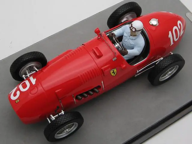 Alt view image 4 of 4 - Ferrari 500 #102 Nino Farina 2nd Place "F2 Nurburgring GP" (1952) w/Driver Figure Ltd Ed to 55 pcs 1/18 Model Car by Tecnomodel
