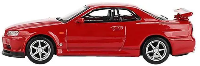 Alt view image 3 of 6 - Nissan Skyline GT-R (R34) V-Spec RHD Active Red Limited Edition 1/64 Diecast Model Car by Mini GT