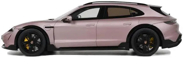 Alt view image 4 of 6 - 2022 Porsche Taycan Turbo S Cross Turismo Pink Metallic 1/18 Model Car by GT Spirit