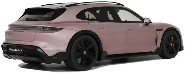 Alt view image 5 of 6 - 2022 Porsche Taycan Turbo S Cross Turismo Pink Metallic 1/18 Model Car by GT Spirit