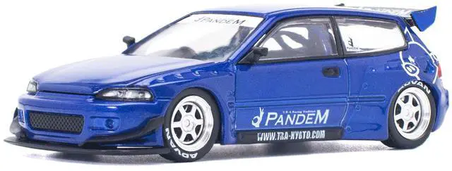 Alt view image 2 of 6 - Pandem Civic EG6 RHD (Right Hand Drive) Blue Metallic 1/64 Diecast Model Car by Pop Race