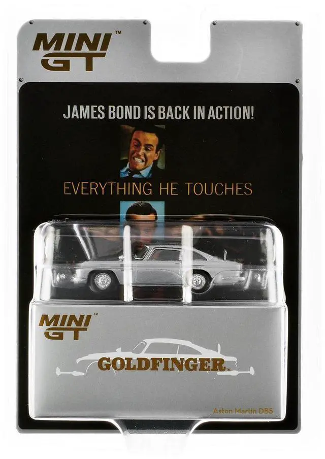 Alt view image 6 of 6 - Aston Martin DB5 RHD Birch Silver Metallic 007 James Bond "Goldfinger" (1964) Movie Limited Ed 1/64 Diecast Model Car by Mini GT