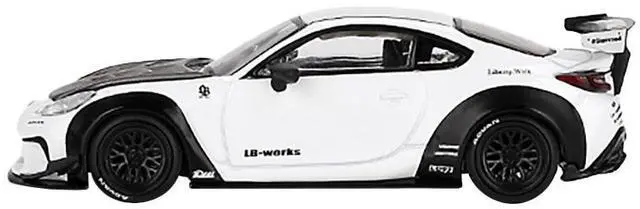 Alt view image 3 of 6 - Toyota GR86 "LB-Nation - Liberty Walk" White with Carbon Hood Limited Edition 1/64 Diecast Model Car by Mini GT