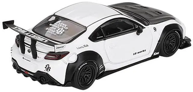 Alt view image 4 of 6 - Toyota GR86 "LB-Nation - Liberty Walk" White with Carbon Hood Limited Edition 1/64 Diecast Model Car by Mini GT
