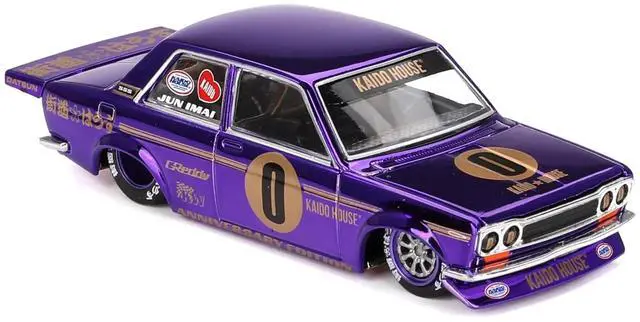 Alt view image 2 of 6 - Datsun 510 Pro Street #0 "Anniversary Edition" Purple Metallic "Kaido House" Special 1/64 Diecast Model Car by Mini GT