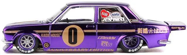 Alt view image 4 of 6 - Datsun 510 Pro Street #0 "Anniversary Edition" Purple Metallic "Kaido House" Special 1/64 Diecast Model Car by Mini GT