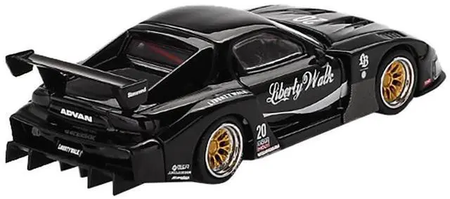 Alt view image 3 of 6 - Mazda RX-7 LB-Super Silhouette #20 "Liberty Walk" Black Limited Edition 1/64 Diecast Model Car by Mini GT