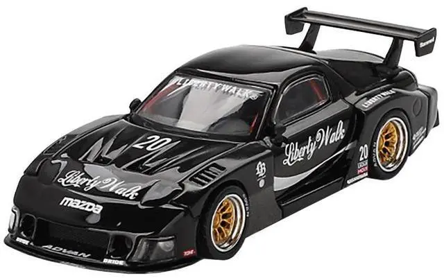 Alt view image 5 of 6 - Mazda RX-7 LB-Super Silhouette #20 "Liberty Walk" Black Limited Edition 1/64 Diecast Model Car by Mini GT