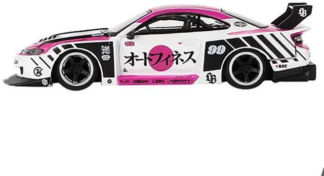 Alt view image 2 of 6 - Nissan "LB-Super Silhouette" S15 SILVIA RHD #99 "Auto Finesse - SEMA 2023" White & Pink Ltd Ed 1/64 Diecast Model Car by Mini GT
