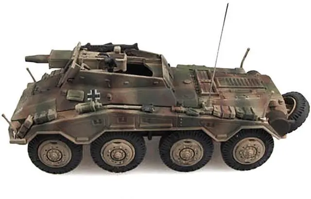 Alt view image 2 of 6 - Sd.Kfz. 234/3 Armored Vehicle "1st Panzer Division, Hungary" (1945) German Army 1/72 Die Cast Model by Panzerstahl