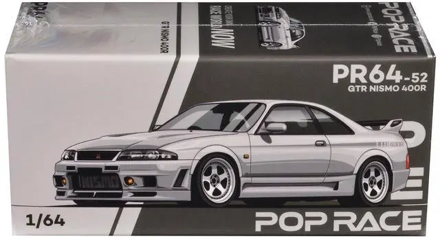 Alt view image 6 of 6 - GTR Nismo 400R RHD (Right Hand Drive) White 1/64 Diecast Model Car by Pop Race