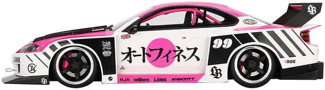 Alt view image 3 of 6 - Nissan "LB-Super Silhouette" S15 SILVIA RHD #99 "Auto Finesse - SEMA 2023" White and Pink 1/18 Model Car by Top Speed