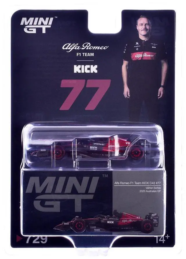 Alt view image 6 of 6 - Alfa Romeo C43 #77 "Alfa Romeo F1 Team Kick" F1 "Australian GP" (2023) Limited Edition 1/64 Diecast Model Car by Mini GT
