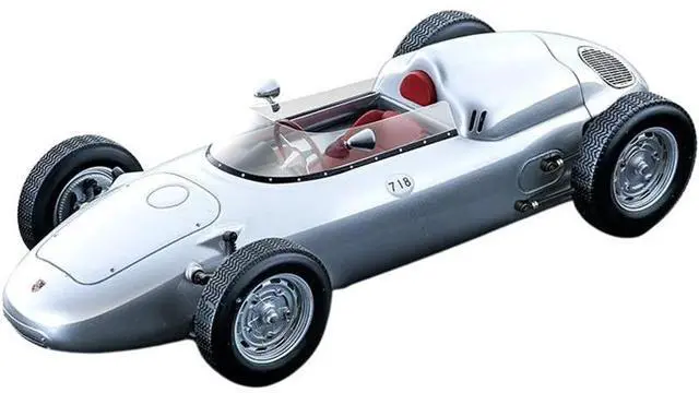 Main image of 1960 Porsche 718 F2 Press Version Silver "Mythos Series" Limited Edition to 85 pieces Worldwide 1/18 Model Car by Tecnomodel