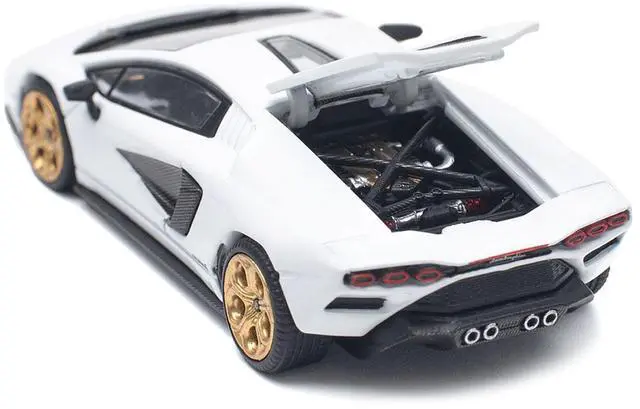 Alt view image 3 of 6 - Lamborghini Countach LPI 800-4 White with Carbon Accents 1/64 Diecast Model Car by Pop Race