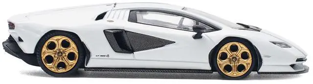 Alt view image 4 of 6 - Lamborghini Countach LPI 800-4 White with Carbon Accents 1/64 Diecast Model Car by Pop Race