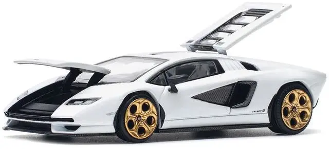 Alt view image 6 of 6 - Lamborghini Countach LPI 800-4 White with Carbon Accents 1/64 Diecast Model Car by Pop Race