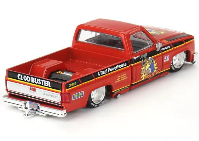 Alt view image 4 of 6 - Chevrolet Silverado Truck "Clod Buster" Orange w/Black Stripes "Tamiya x Kaido House" Special 1/64 Diecast Model Car by Mini GT