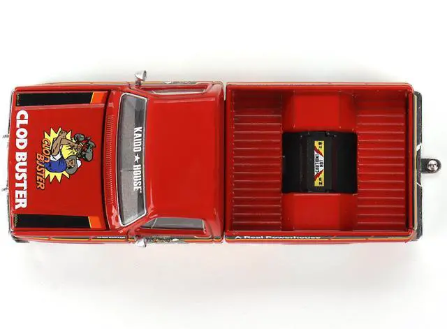 Alt view image 5 of 6 - Chevrolet Silverado Truck "Clod Buster" Orange w/Black Stripes "Tamiya x Kaido House" Special 1/64 Diecast Model Car by Mini GT