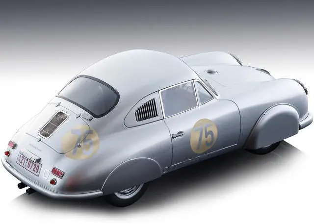 Alt view image 2 of 3 - 1951 Porsche 356 SL #75 Silver Met "Porsche Racing 75th Anniversary Edition" Ltd Ed to 100 pieces 1/18 Model Car by Tecnomodel
