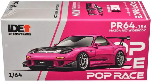 Alt view image 6 of 6 - Mazda RX-7 Widebody RHD Pink with Carbon Hood "Indonesia Diecast Expo 2024 Exclusive" 1/64 Die Cast Model Car by Pop Race