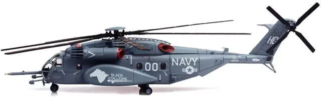 Alt view image 2 of 6 - Sikorsky MH-53E Sea Dragon Helicopter "US Navy, Black Stallions, Tail Number 00" Light Gray 1/72 Die Cast Model by Panzerkampf