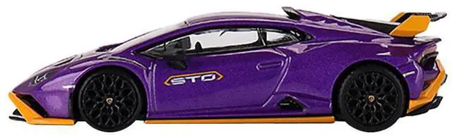 Alt view image 2 of 6 - Lamborghini Huracan STO Viola Pasifae Purple Metallic Limited Edition 1/64 Diecast Model Car by Mini GT