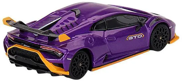 Alt view image 3 of 6 - Lamborghini Huracan STO Viola Pasifae Purple Metallic Limited Edition 1/64 Diecast Model Car by Mini GT