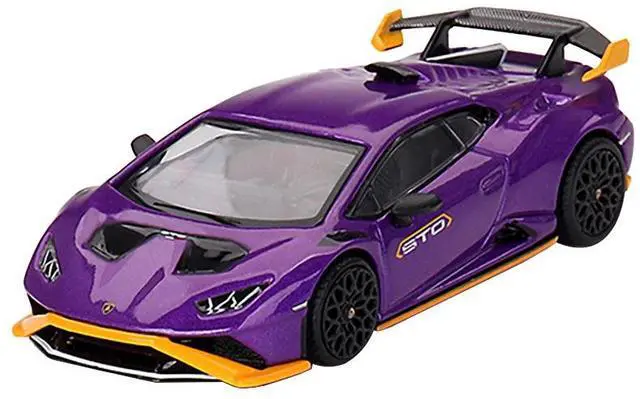 Alt view image 5 of 6 - Lamborghini Huracan STO Viola Pasifae Purple Metallic Limited Edition 1/64 Diecast Model Car by Mini GT