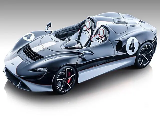 Main image of 2020 McLaren Elva Convertible #4 Black w/Silver Accents "Exclusive Collection" Ltd Ed to 79 pcs 1/18 Model Car by Tecnomodel