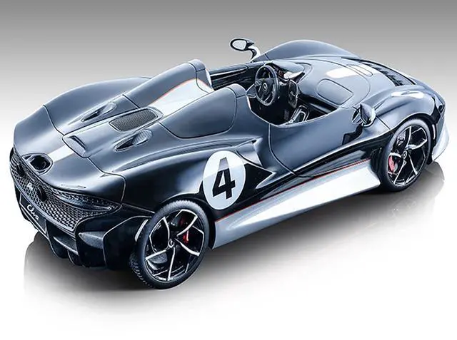 Alt view image 2 of 3 - 2020 McLaren Elva Convertible #4 Black w/Silver Accents "Exclusive Collection" Ltd Ed to 79 pcs 1/18 Model Car by Tecnomodel