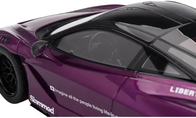 Alt view image 2 of 6 - McLaren 720S "LB-Works" Purple Metallic with Black Top 1/18 Model Car by Top Speed
