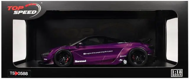Alt view image 6 of 6 - McLaren 720S "LB-Works" Purple Metallic with Black Top 1/18 Model Car by Top Speed