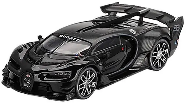 Alt view image 4 of 6 - Bugatti Vision Gran Turismo Black and Carbon Limited Edition 1/64 Diecast Model Car by Mini GT