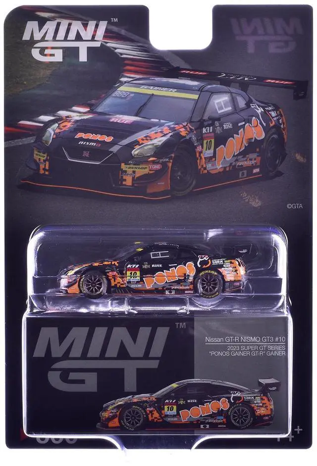 Alt view image 6 of 6 - Nissan GT-R NISMO GT3 #10 Hironobu Yasuda - Riki Okusa "PONOS GAINER" "Super GT Series" (2023) 1/64 Diecast Model Car by Mini GT