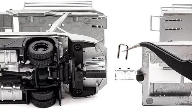 Alt view image 6 of 6 - Mercedes-Benz Actros AMG Auto Transporter Silver Metallic 1/64 Diecast Model by GCD