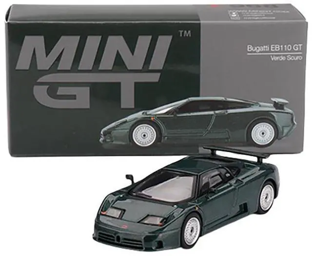Alt view image 4 of 6 - Bugatti EB110 GT Verde Scuro Dark Green Metallic Limited Edition 1/64 Diecast Model Car by Mini GT