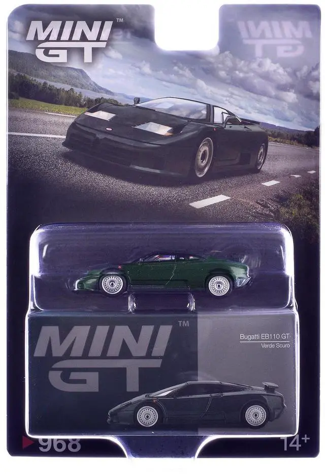 Alt view image 6 of 6 - Bugatti EB110 GT Verde Scuro Dark Green Metallic Limited Edition 1/64 Diecast Model Car by Mini GT
