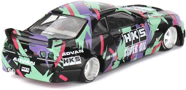 Alt view image 4 of 6 - Nissan Skyline GT-R (R33) "HKS V1" RHD Black with Graphics "Kaido House" Special 1/64 Diecast Model Car by Mini GT