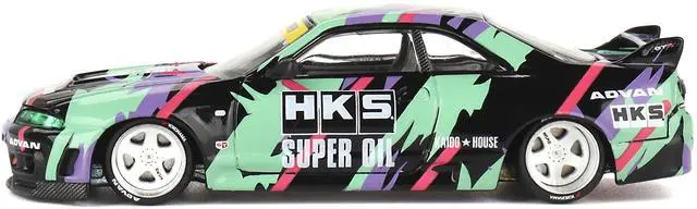 Alt view image 3 of 6 - Nissan Skyline GT-R (R33) "HKS V1" RHD Black with Graphics "Kaido House" Special 1/64 Diecast Model Car by Mini GT