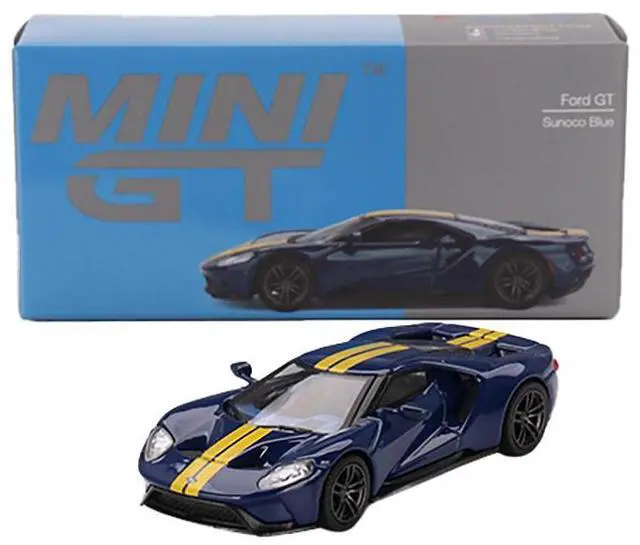 Alt view image 4 of 4 - Ford GT Sunoco Blue with Yellow Stripes Limited Edition to 3600 pieces Worldwide 1/64 Die Cast Model Car by Mini GT