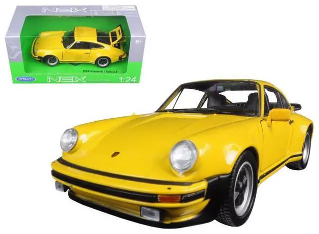 Main image of 1974 Porsche 911 Turbo 3.0 Yellow 1/24 Diecast Model Car by Welly