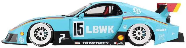 Alt view image 3 of 6 - Mazda RX-7 LB-Super Silhouette RHD (Right Hand Drive) #15 James Pearman "Liberty Walk Europe" 1/18 Model Car by Top Speed