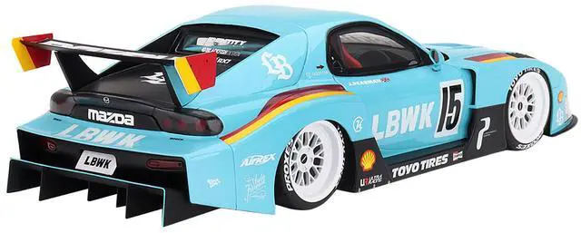 Alt view image 4 of 6 - Mazda RX-7 LB-Super Silhouette RHD (Right Hand Drive) #15 James Pearman "Liberty Walk Europe" 1/18 Model Car by Top Speed