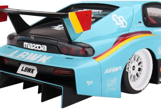 Alt view image 5 of 6 - Mazda RX-7 LB-Super Silhouette RHD (Right Hand Drive) #15 James Pearman "Liberty Walk Europe" 1/18 Model Car by Top Speed