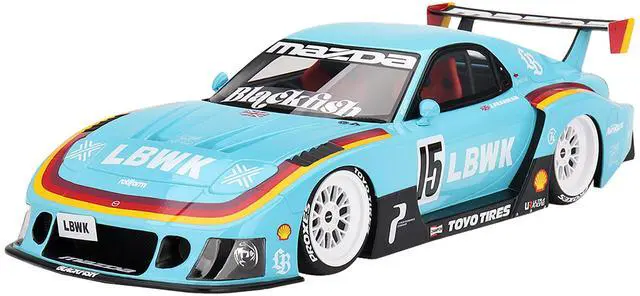 Alt view image 6 of 6 - Mazda RX-7 LB-Super Silhouette RHD (Right Hand Drive) #15 James Pearman "Liberty Walk Europe" 1/18 Model Car by Top Speed