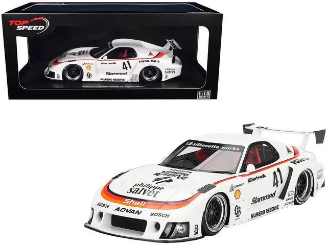 Main image of Mazda RX-7 LB-Super Silhouette #41 "Numero Reserve" White 1/18 Model Car by Top Speed
